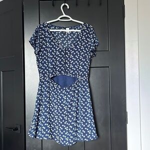 Button down peak-a-boo floral dress